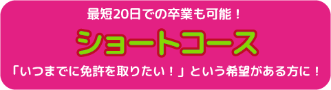 最短20日での卒業も可能!ショートコース