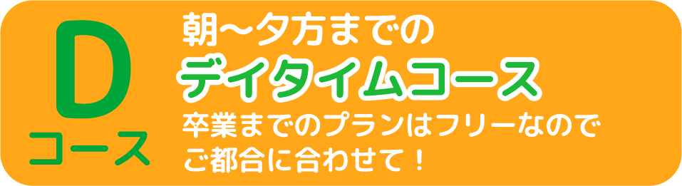 Dコース。朝~夕方までのデイタイムコース