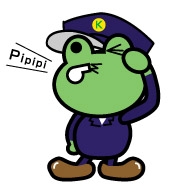 カエルがホイッスルを鳴らしているイラスト