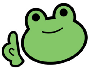 カエルが指を立てているイラスト