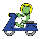 原付を運転するカエル